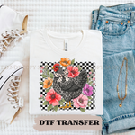 FLORAL CHECKERED CHICKEN DTF Transfer