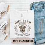 HIGHLAND CATTLE SOCIAL CLUB DTF Transfer