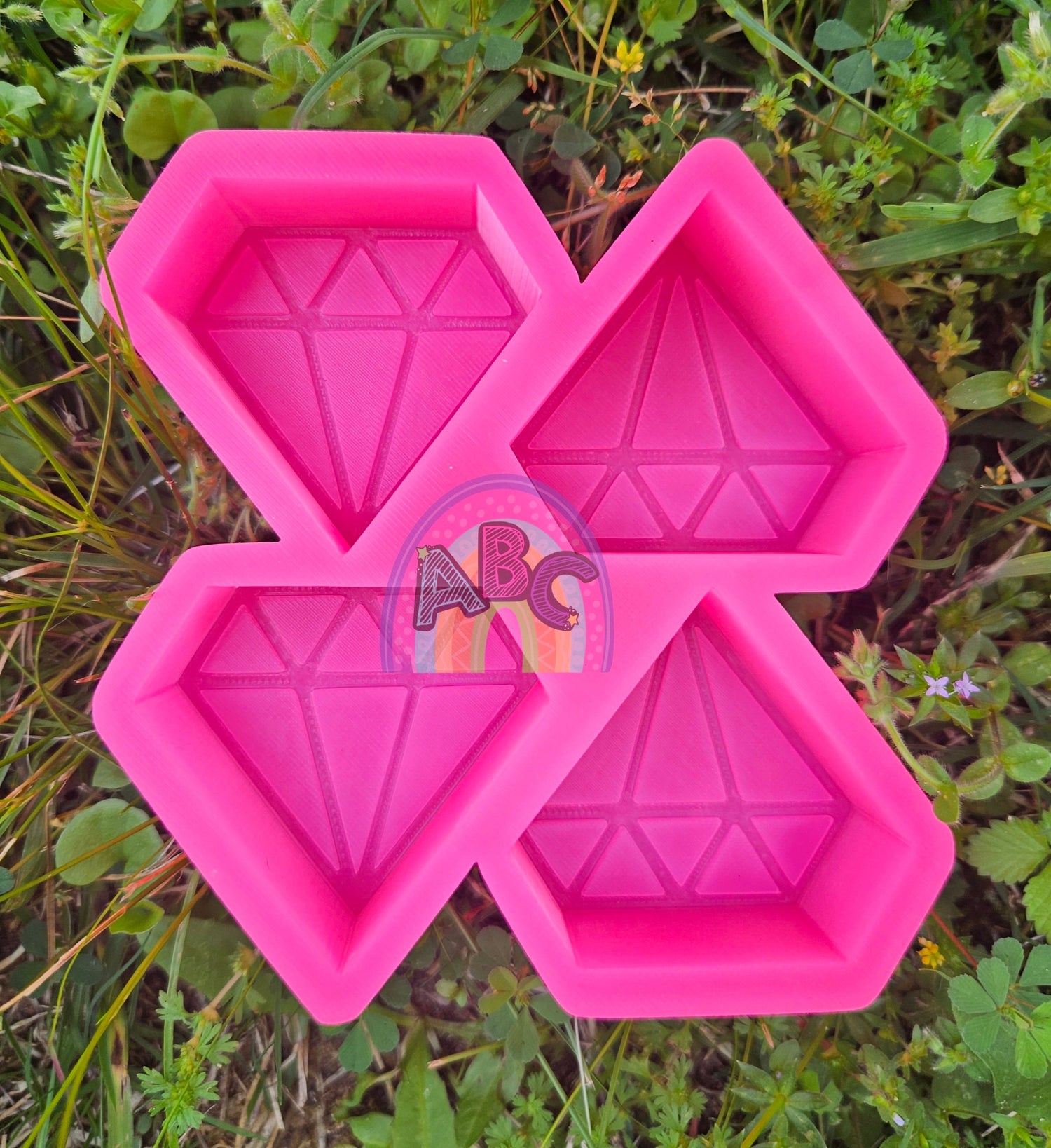 4 Cavity Diamond Vent Tray silicone mold