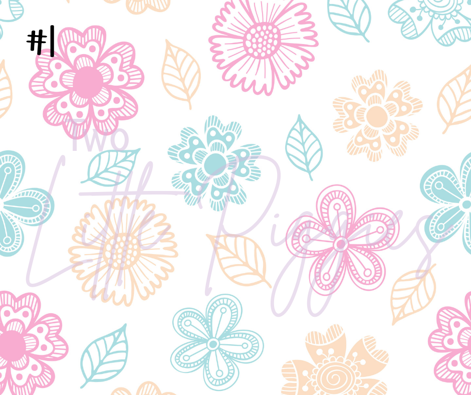 Printed Vinyl - Springtime Flowers