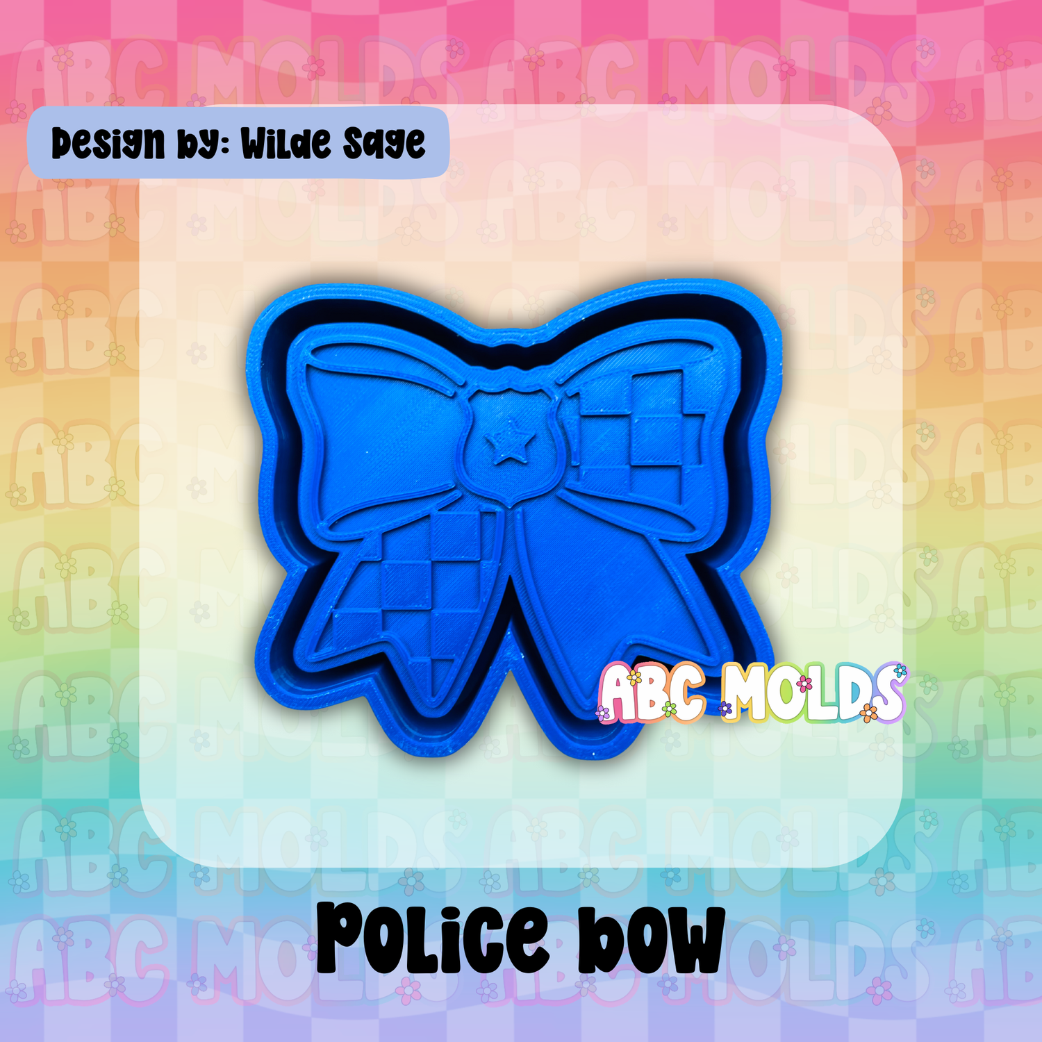Police Badge Bow Silicone Freshie Mold