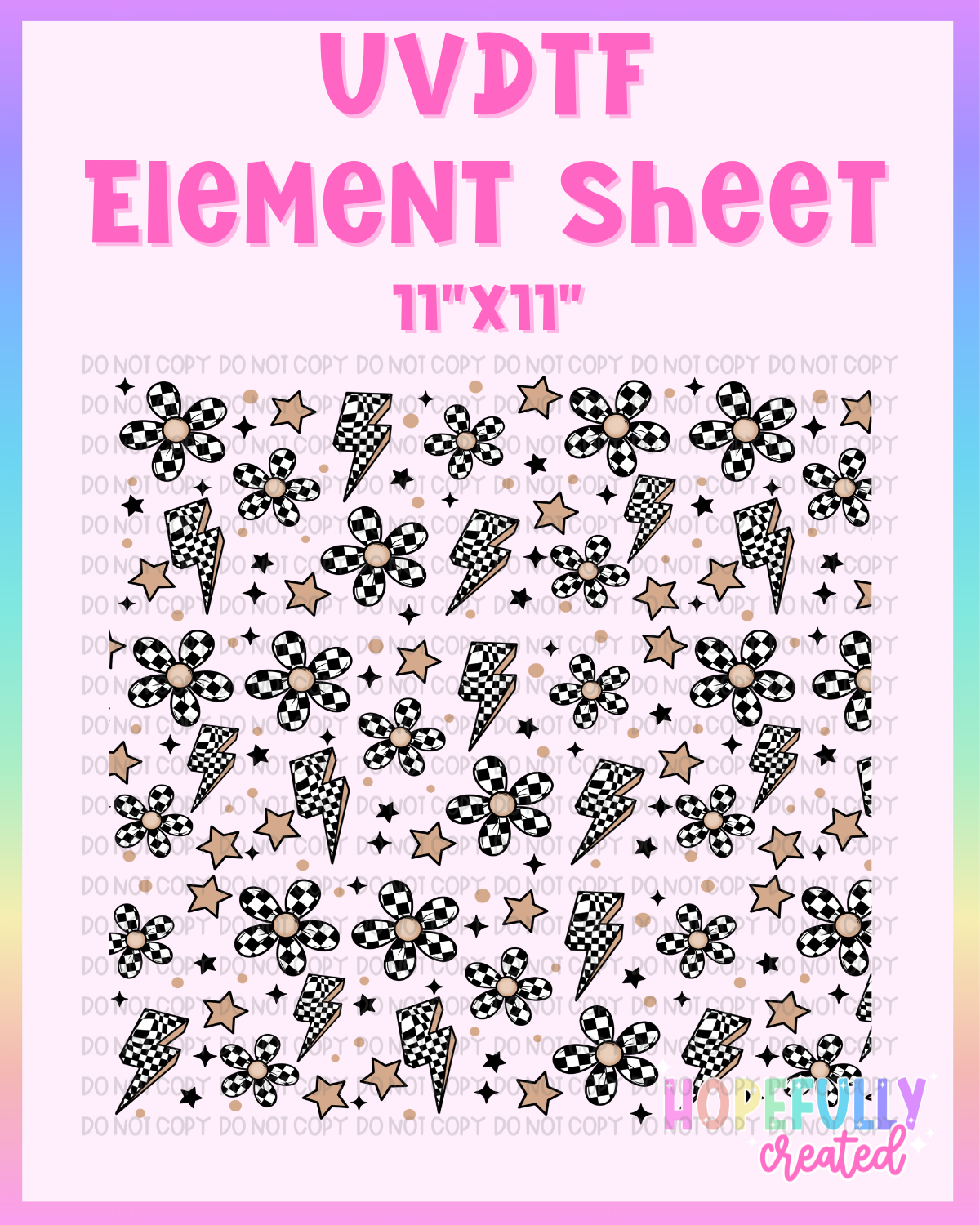 Checker Flowers UVDTF Element Sheet