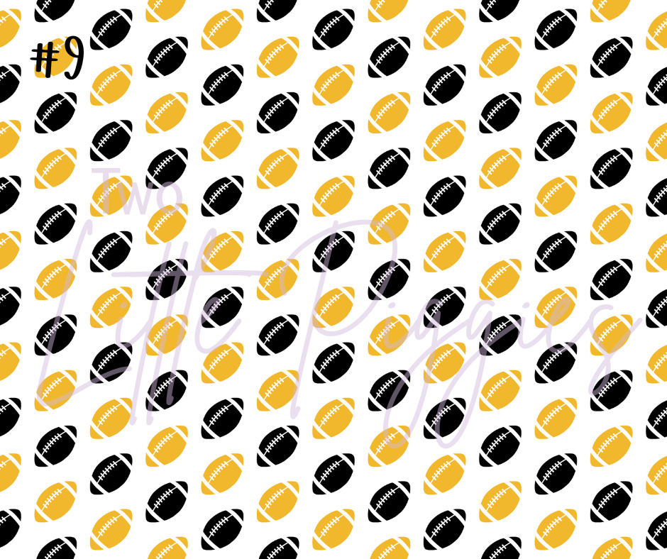 Printed Vinyl - Football - Black and Gold