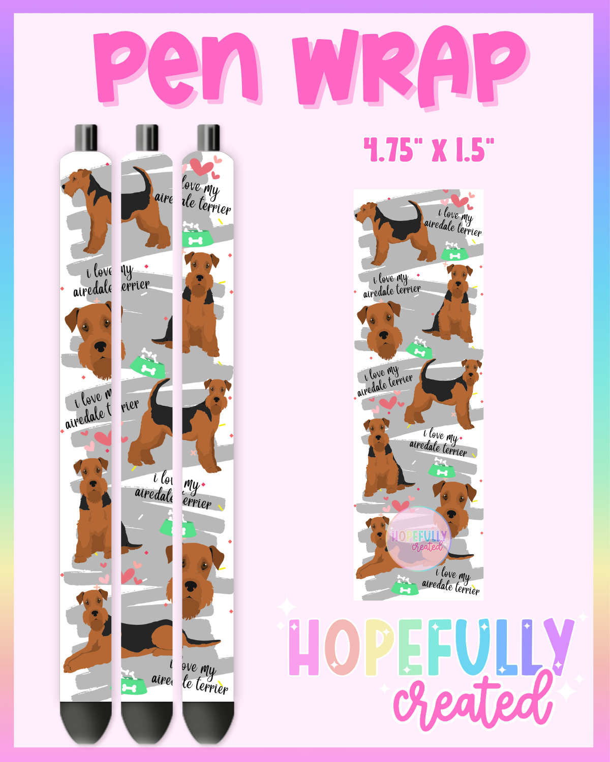 Airedale Terrier Pen Wrap- 4554