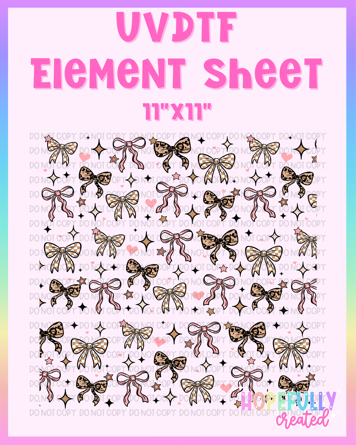 Nude Bows UVDTF Element Sheet