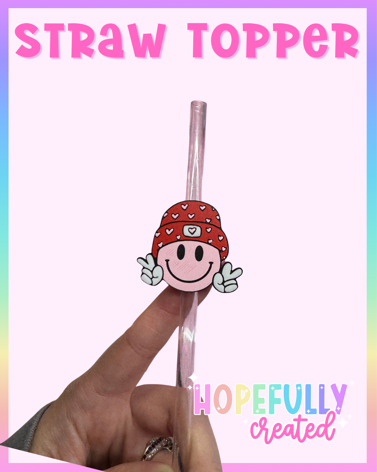 Love Smiley Straw Topper
