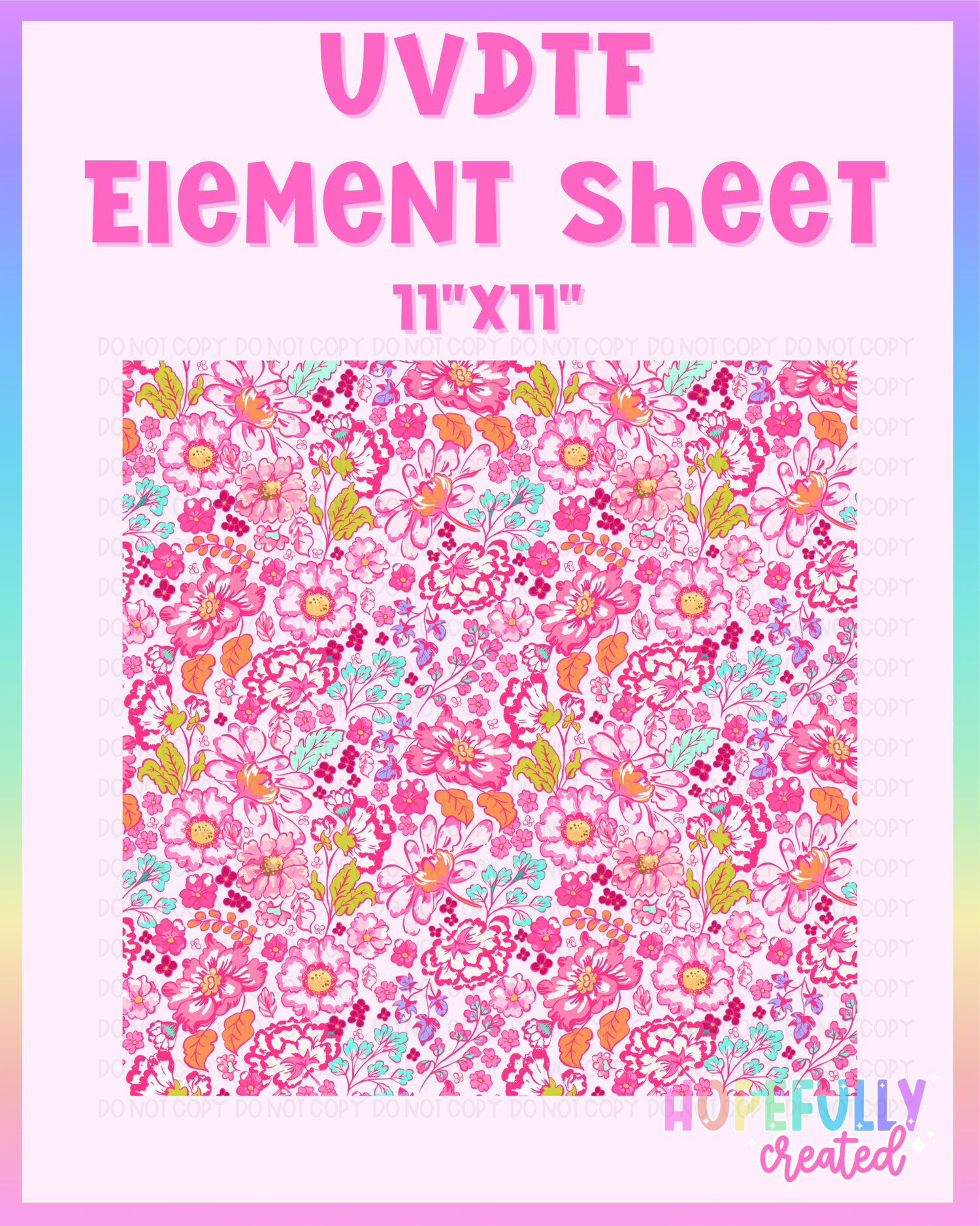 Floral (Pink/Orange) UVDTF Element Sheet