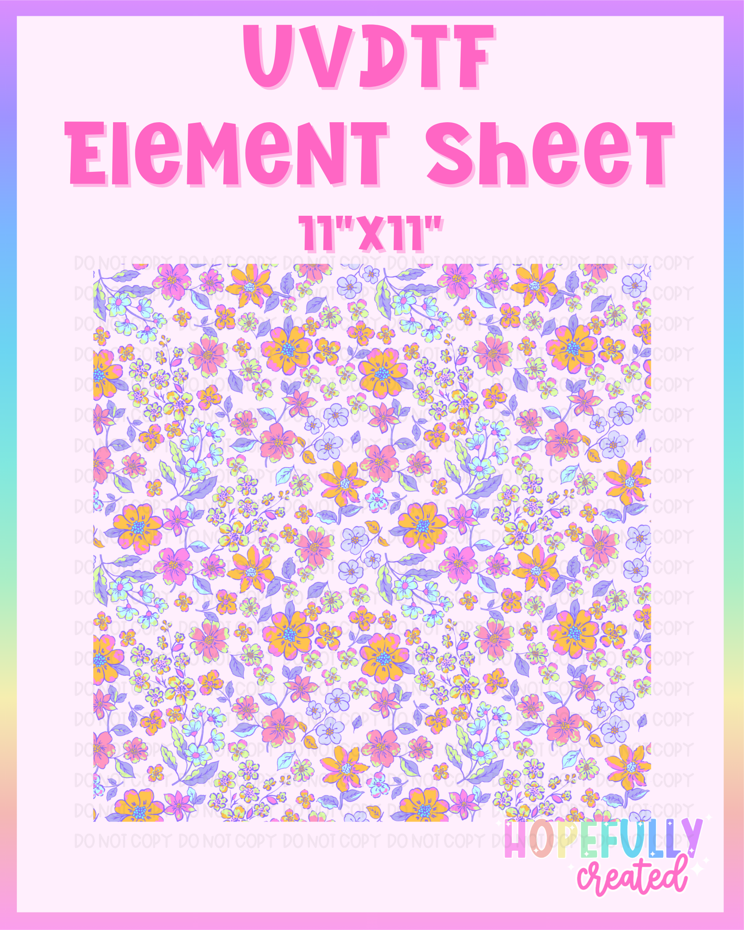 Floral (Purple/Orange) UVDTF Element Sheet
