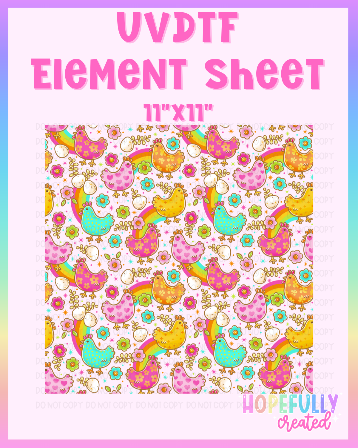 Chickens UVDTF Element Sheet