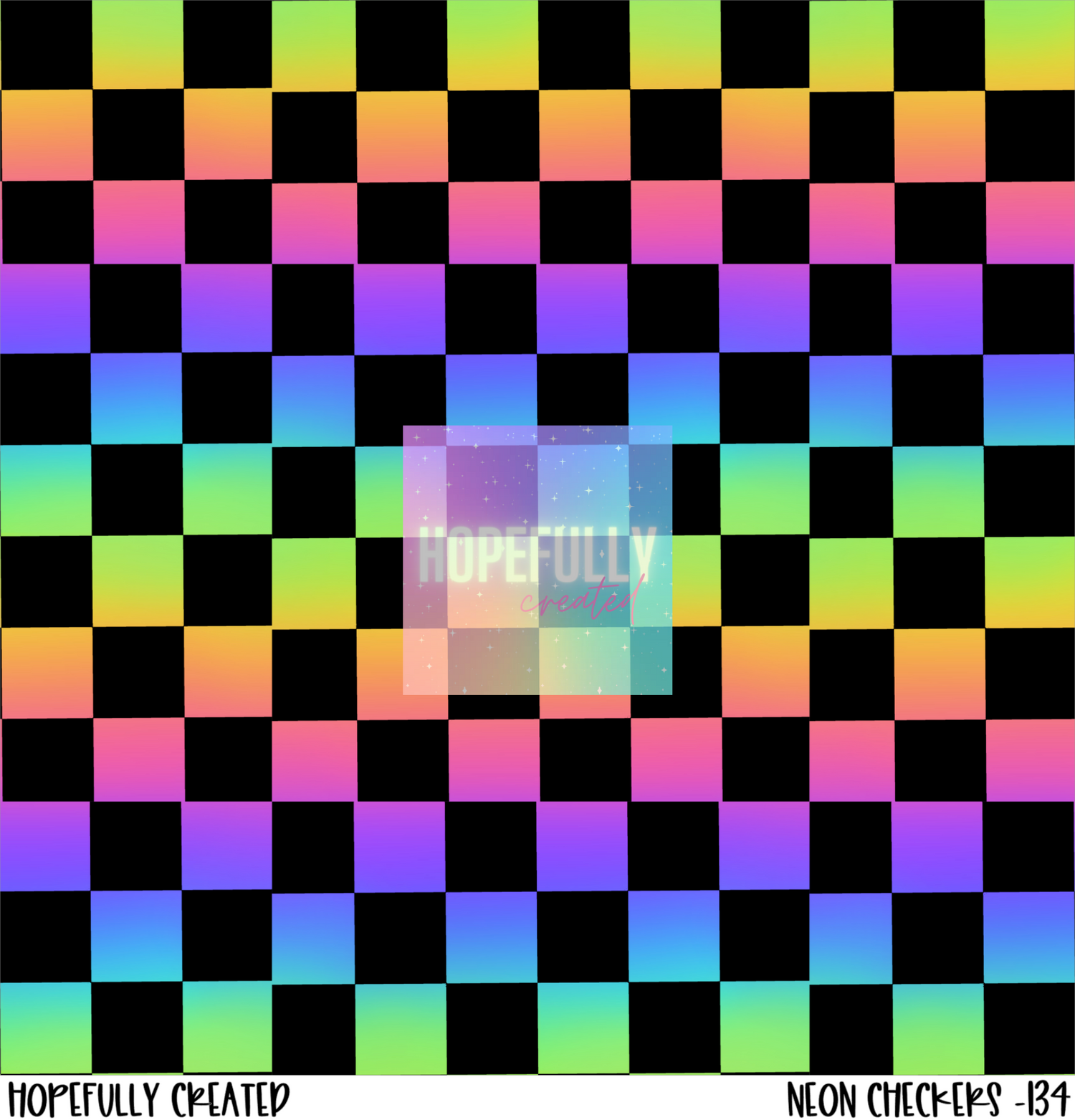 Neon Checkers Vinyl Collection -134
