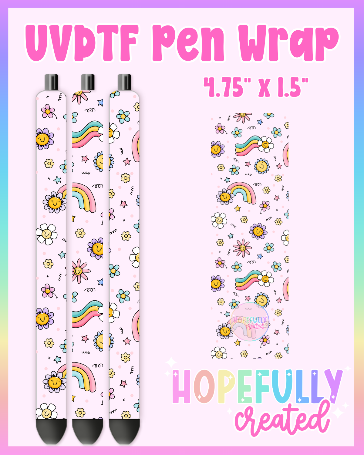 Rainbow Doodles UVDTF Pen Wrap