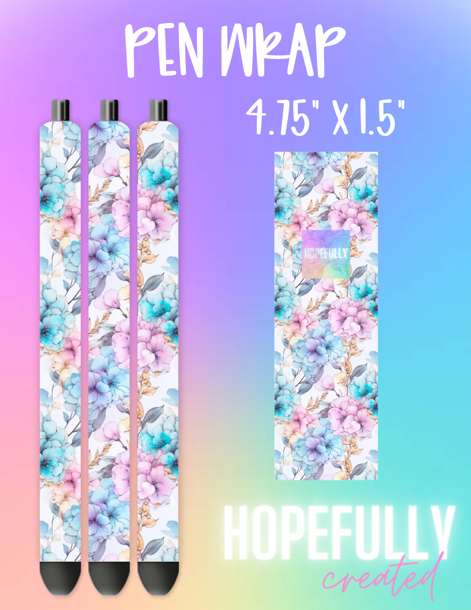 Watercolor Floral Pen Wrap-909