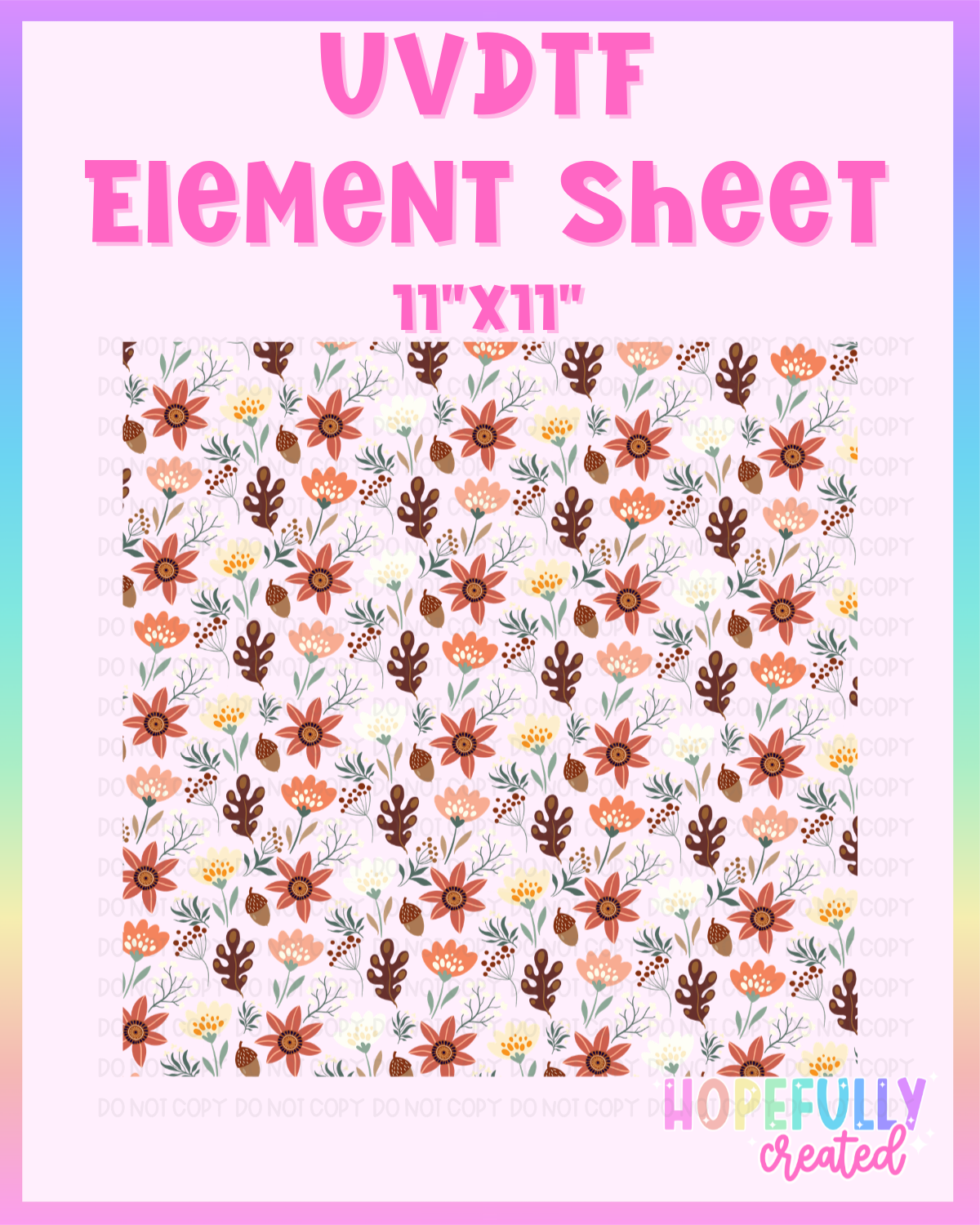 Fall Leaves UVDTF Element Sheet