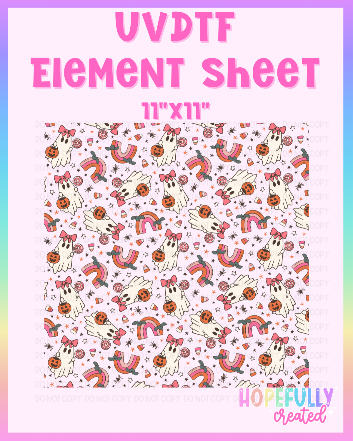 Girly Ghosts UVDTF Element Sheet
