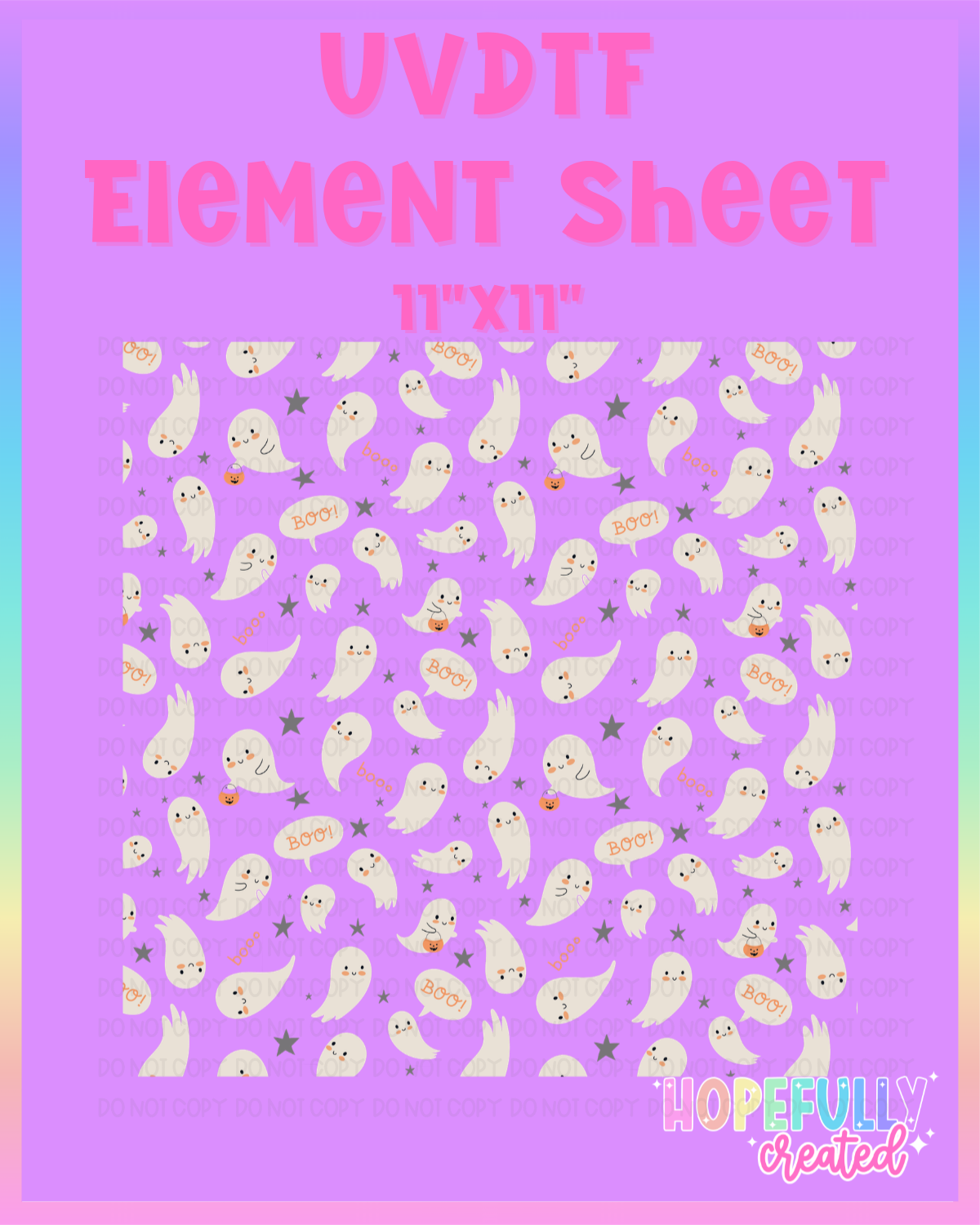 Ghosts Orange UVDTF Element Sheet