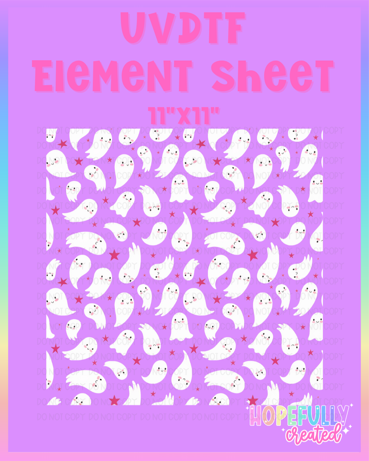 Ghosts Pink Star UVDTF Element Sheet