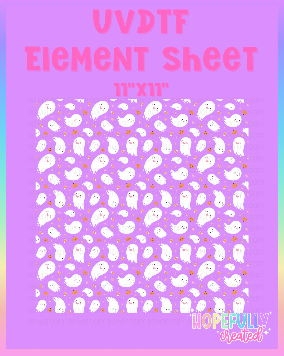 Ghosts Small Pumpkins UVDTF Element Sheet