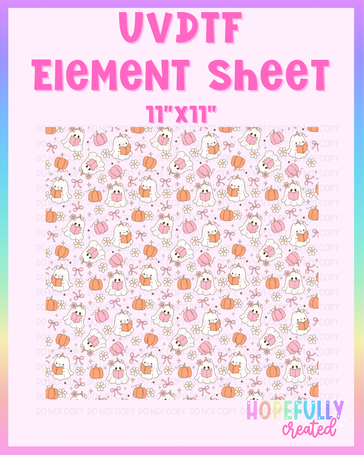 Ghosts with Pumpkins UVDTF Element Sheet