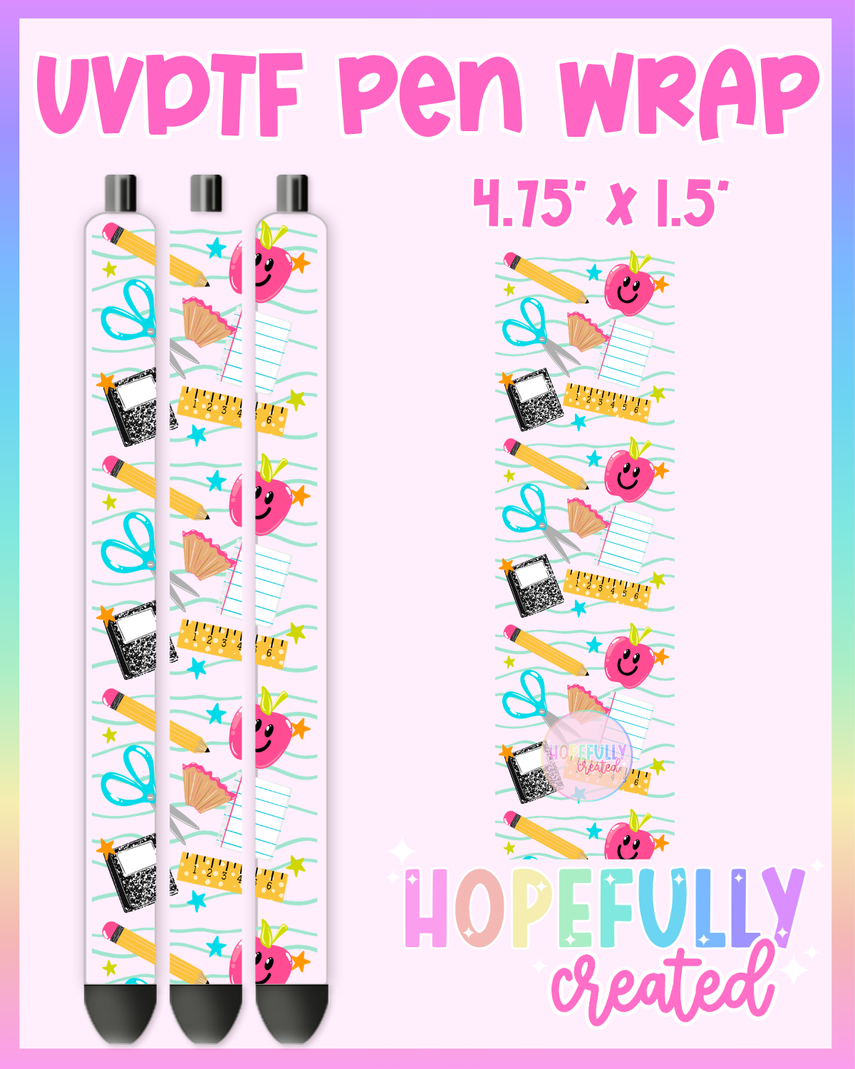 School Wavy UVDTF Pen Wrap