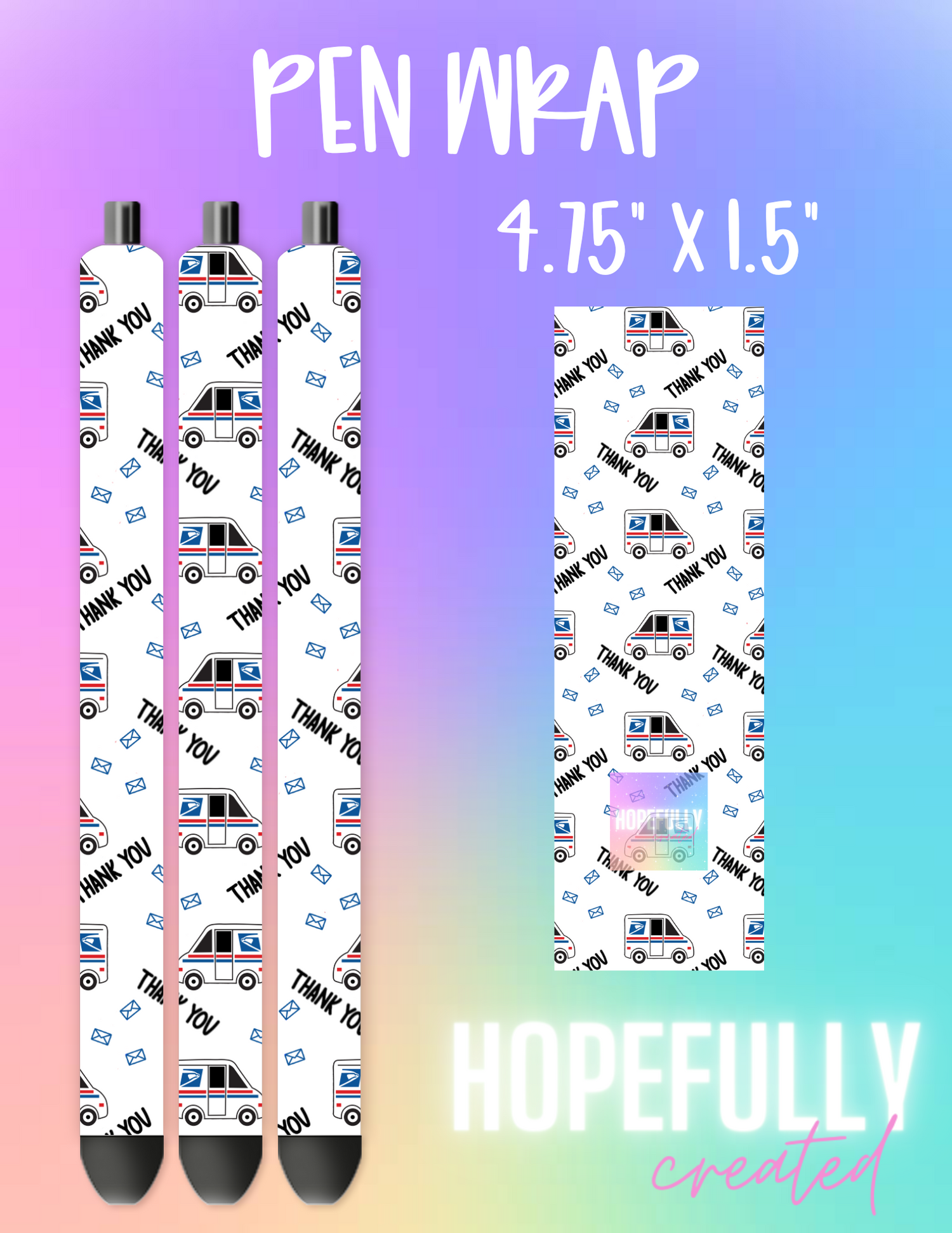 Mail Truck Pen Wrap-423