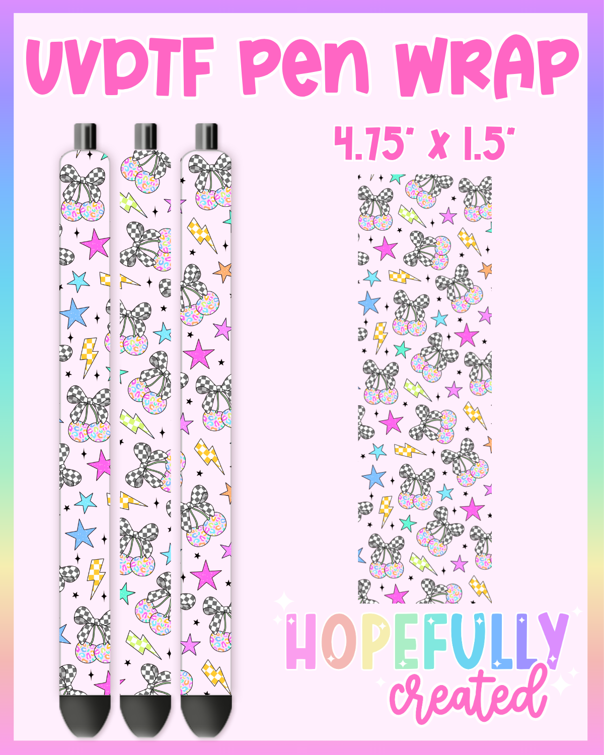 Cherry Checker UVDTF Pen Wrap