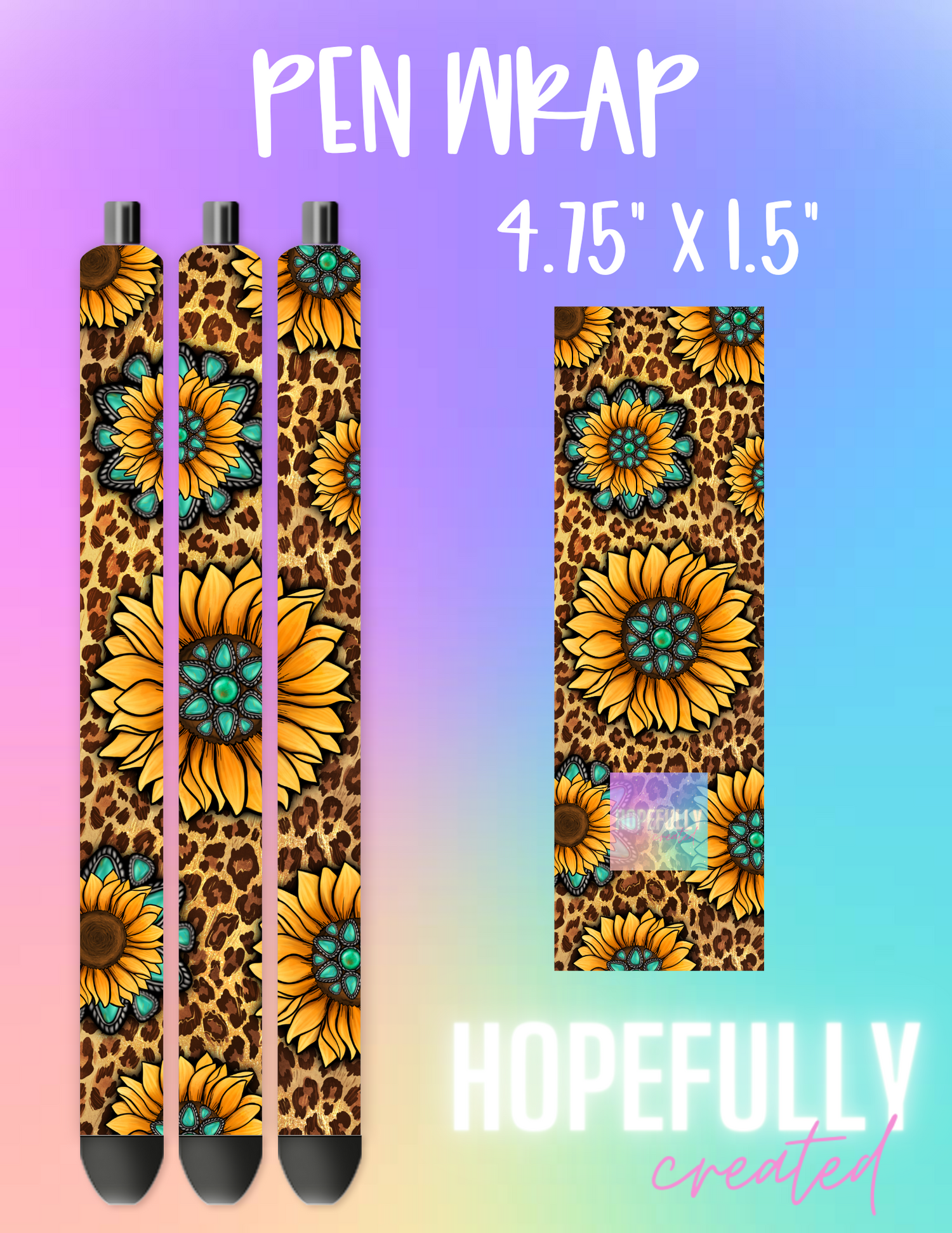 Sunflower Leopard Pen Wrap-406