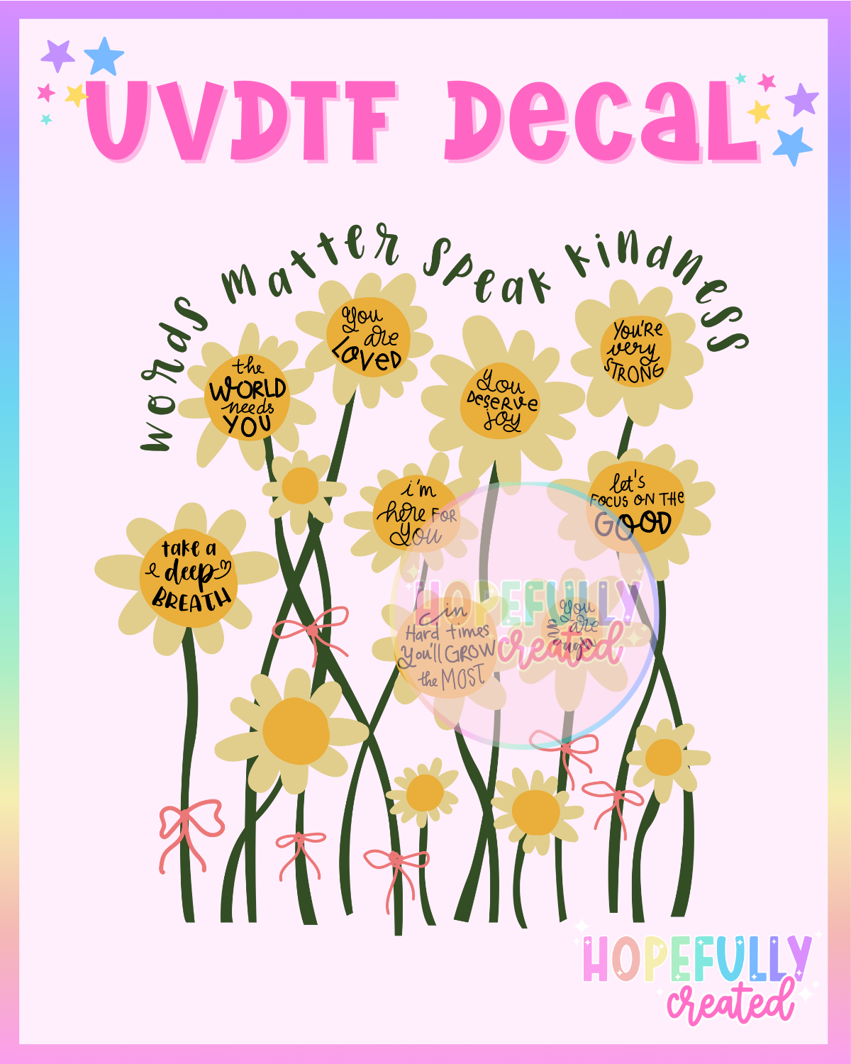 Flowers of Kindness UVDTF Decal