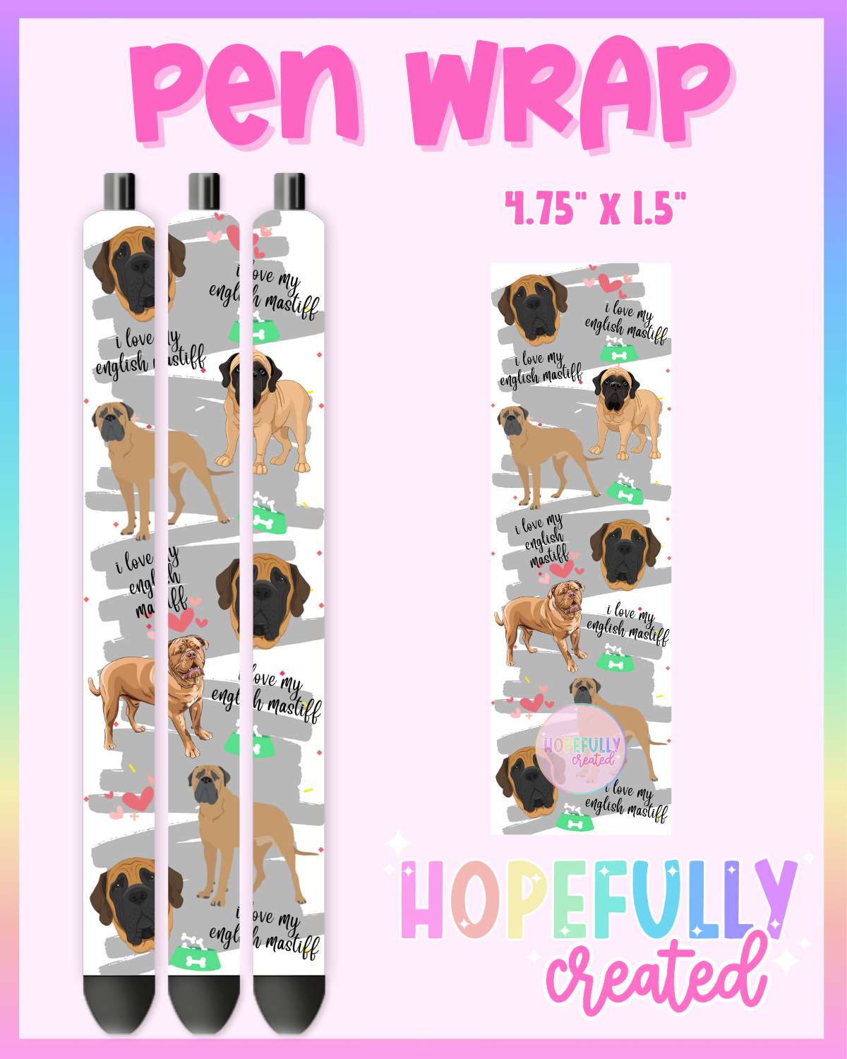 English Mastiff Pen Wrap- 4564