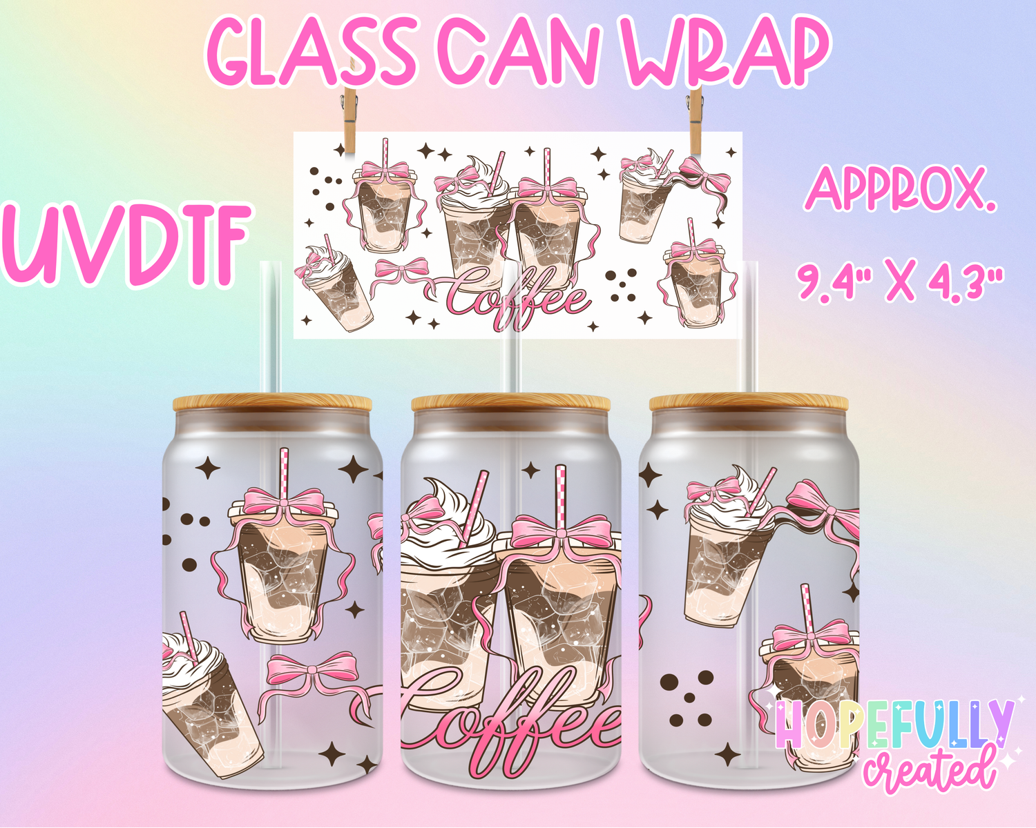 Coffee UVDTF Glass Can Wrap