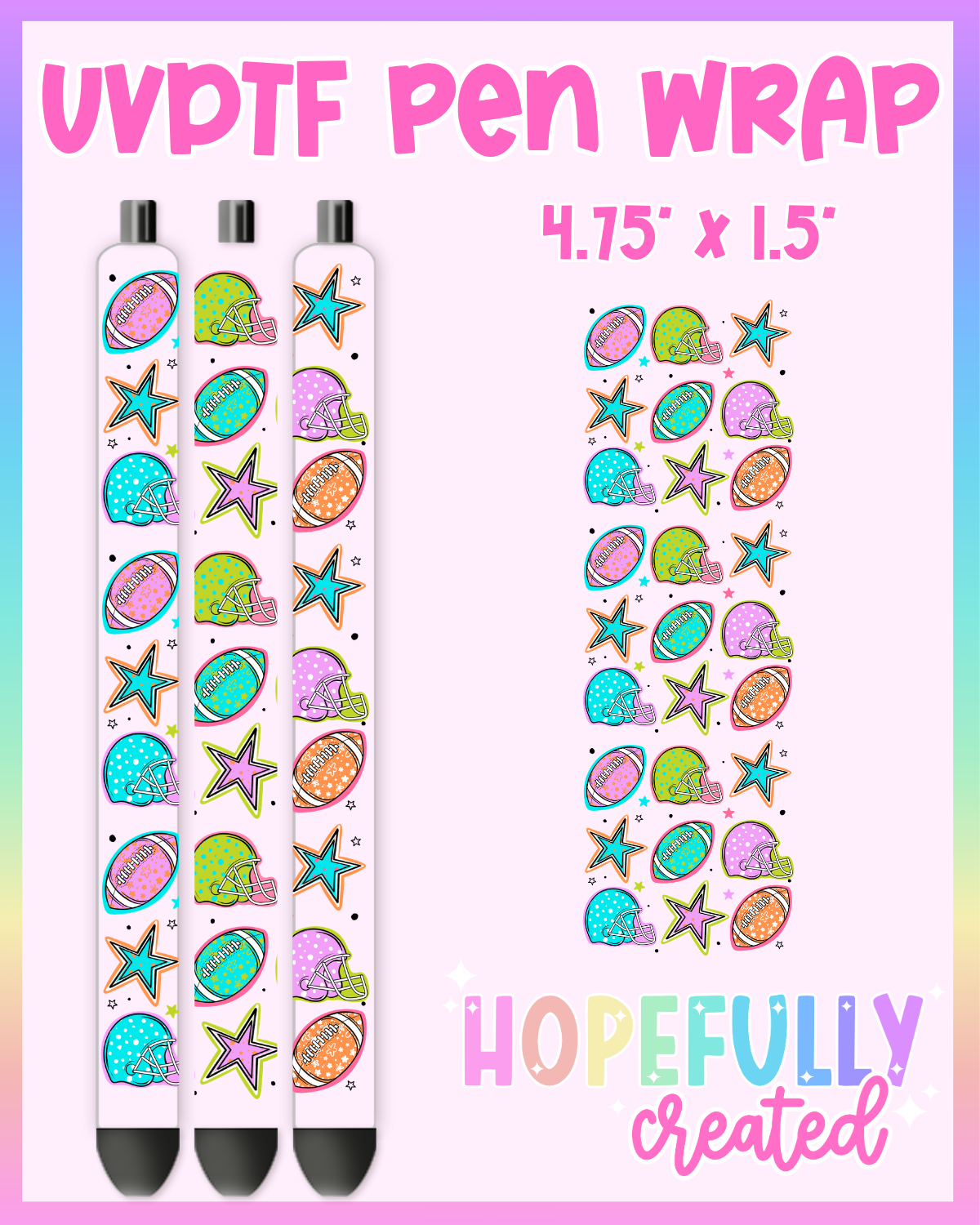 Football UVDTF Pen Wrap