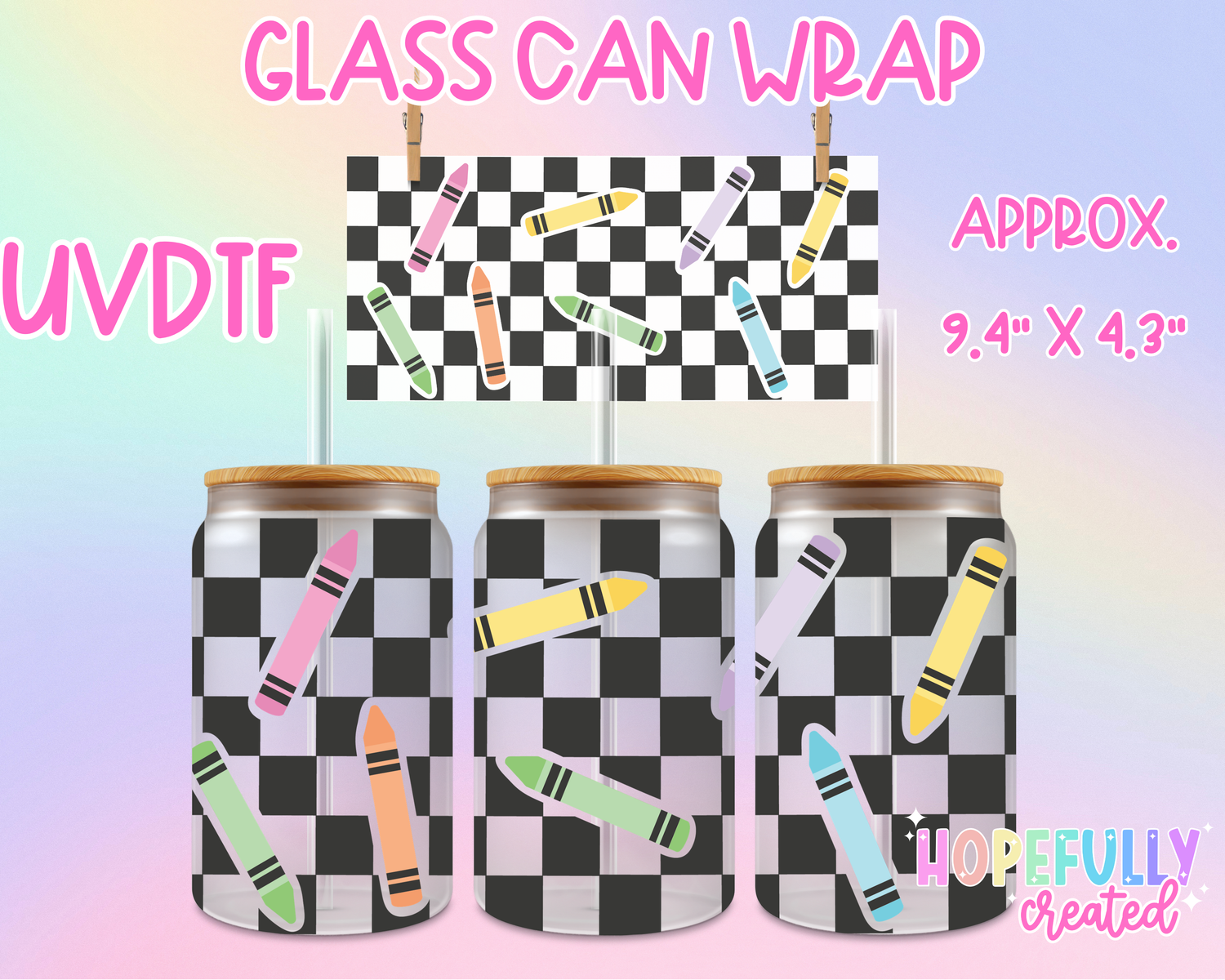 Crayons UVDTF Glass Can Wrap