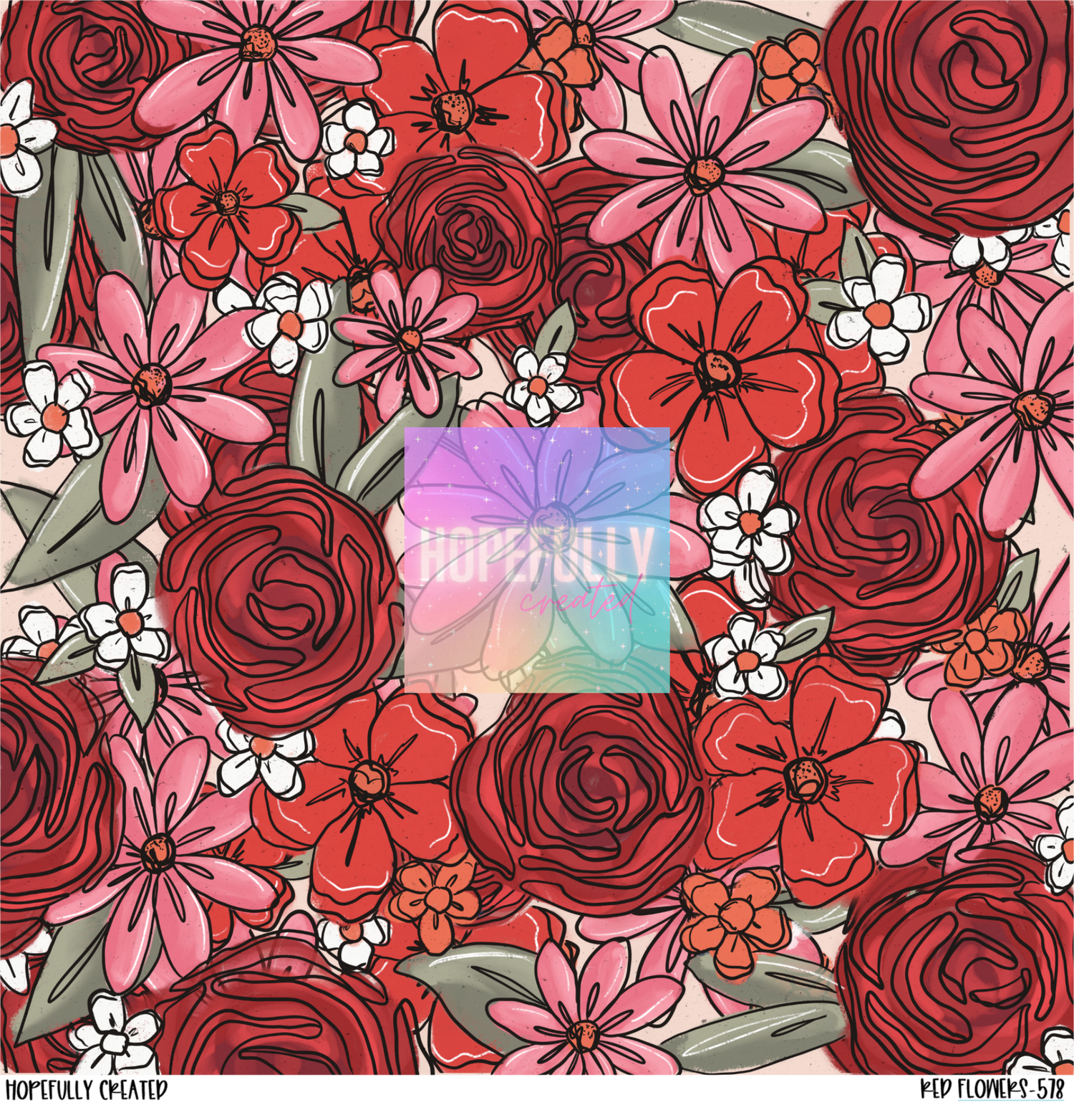 Red Flowers Vinyl Collection - 578
