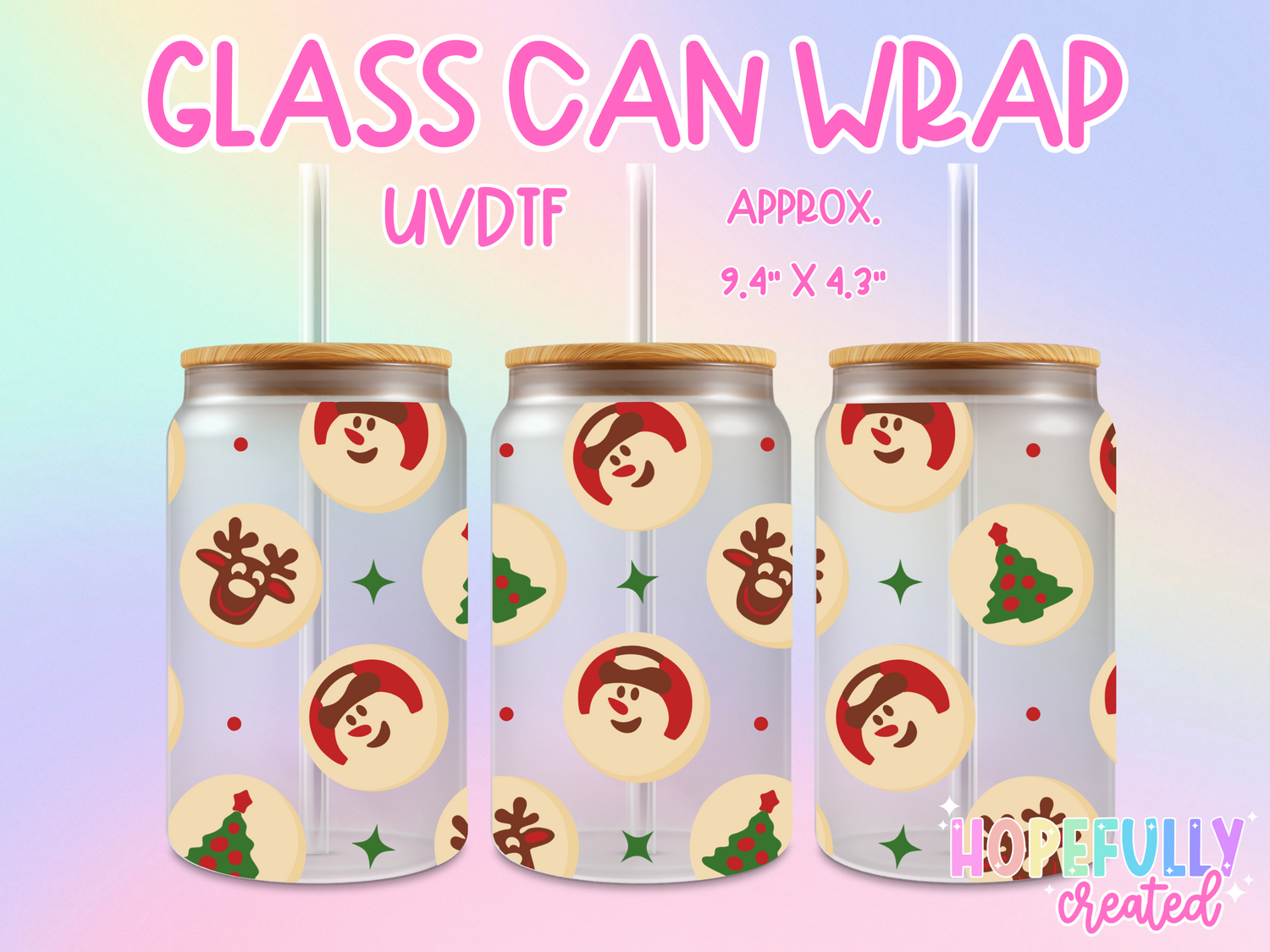 Christmas Cookies UVDTF Glass Can Wrap
