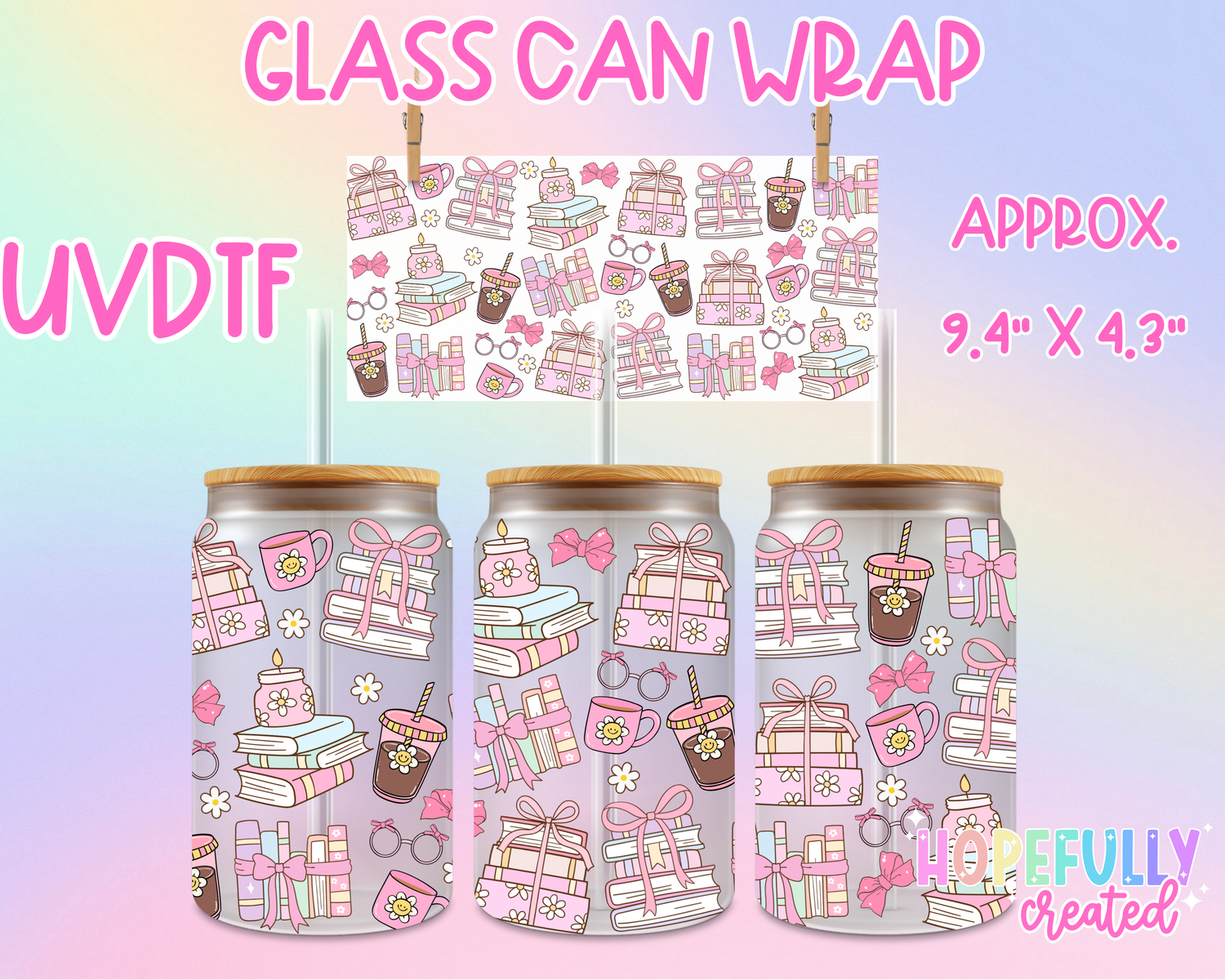 Books UVDTF Glass Can Wrap