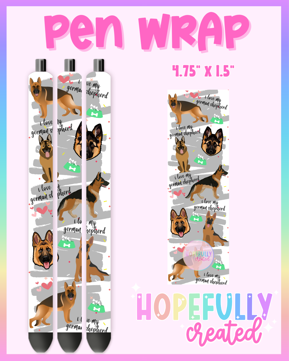 German Shepherd Pen Wrap- 4566