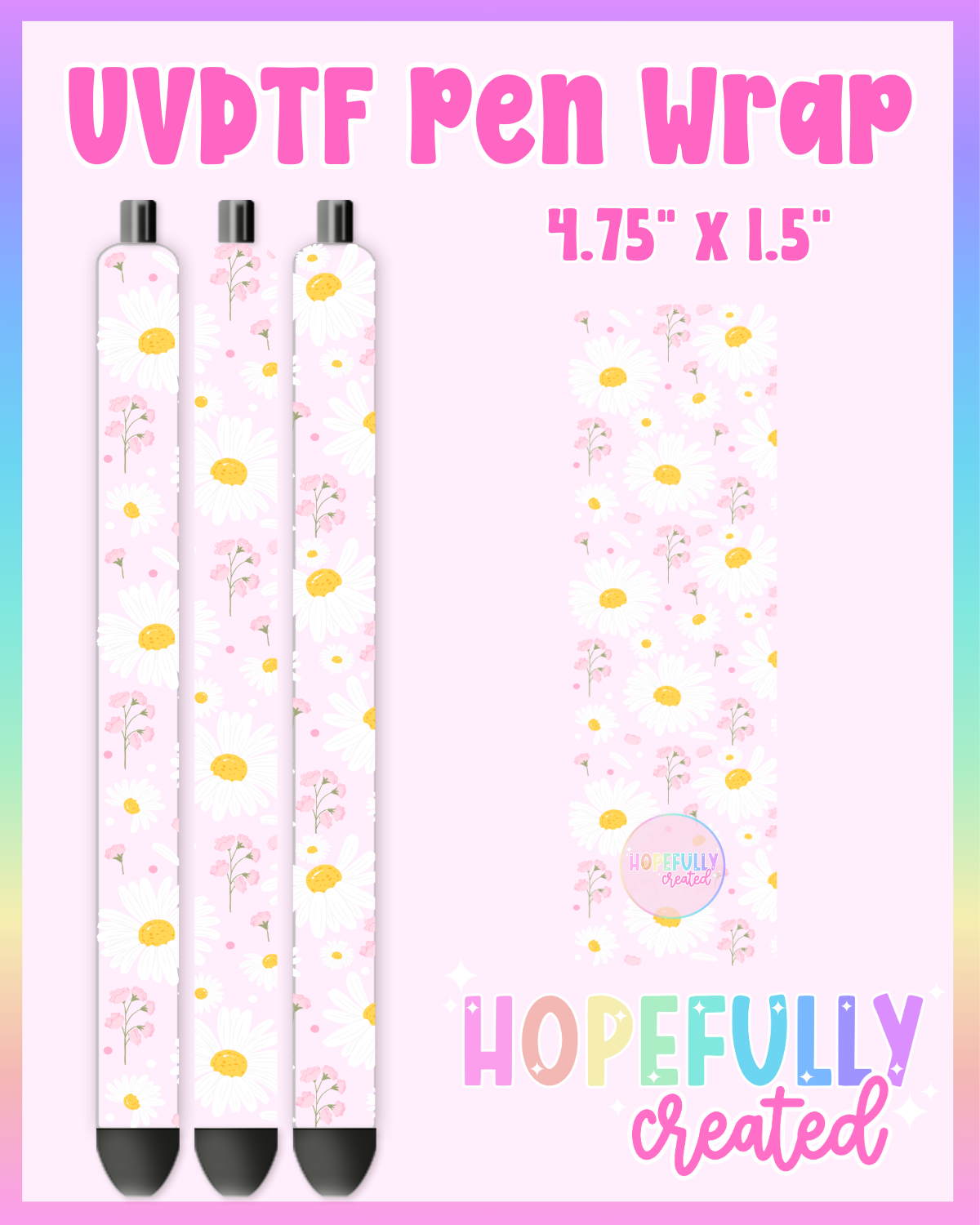 Daisies UVDTF Pen Wrap