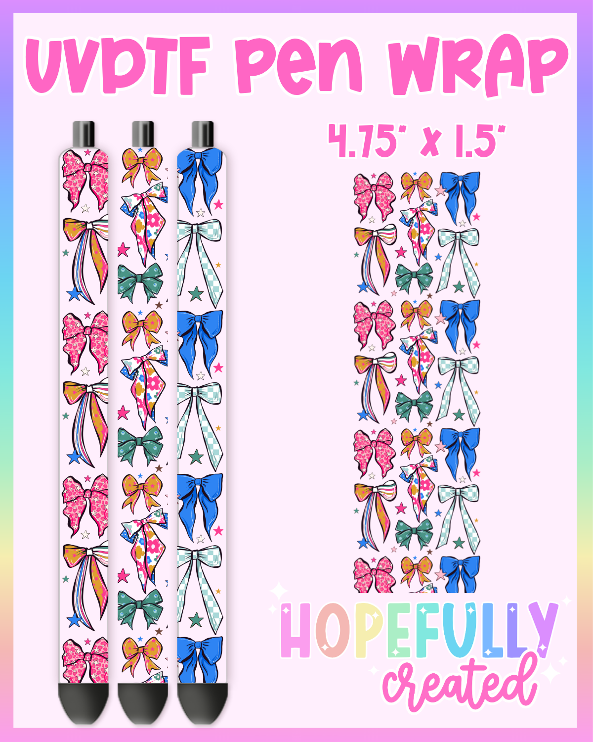 Floral Bow UVDTF Pen Wrap