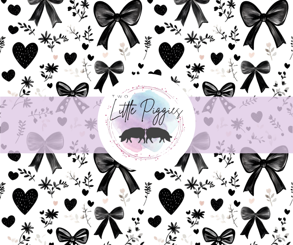 Printed Vinyl - Valentine - Black Bows