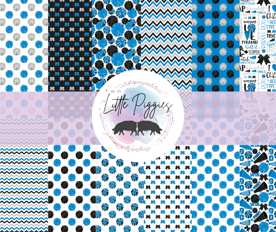 Printed Vinyl - Cheer - Blue and Gray