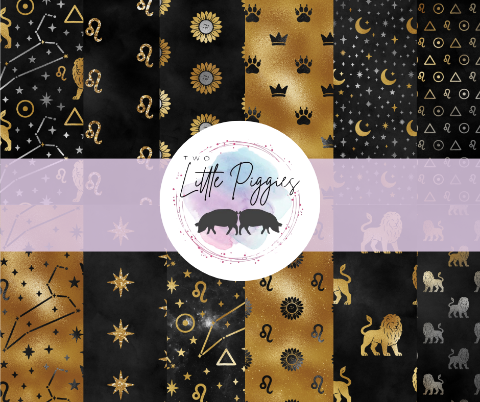 Printed Vinyl - Leo - Black and Gold