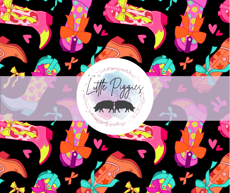 Printed Vinyl - Neon Cowgirl Boots