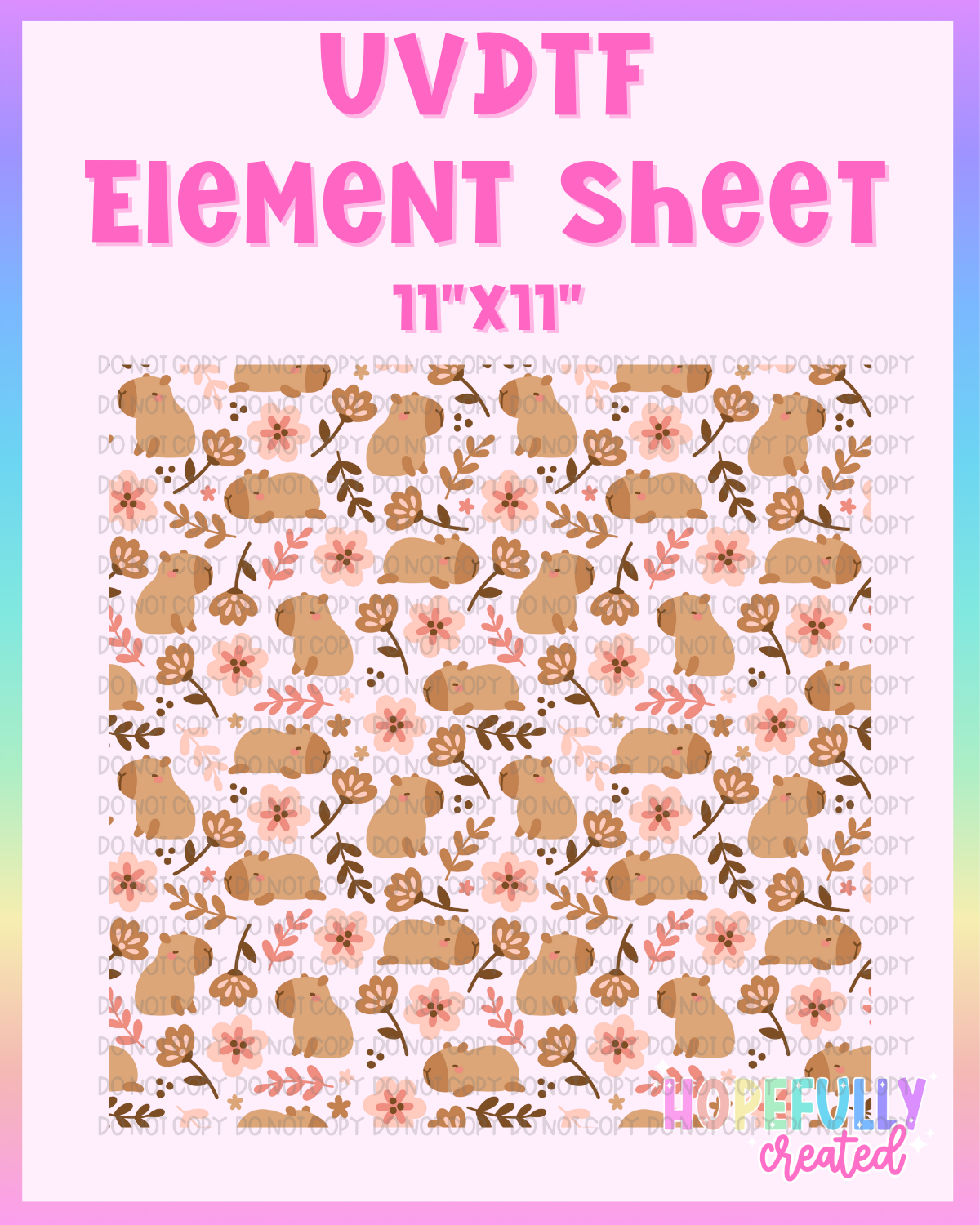 Capybara UVDTF Element Sheet