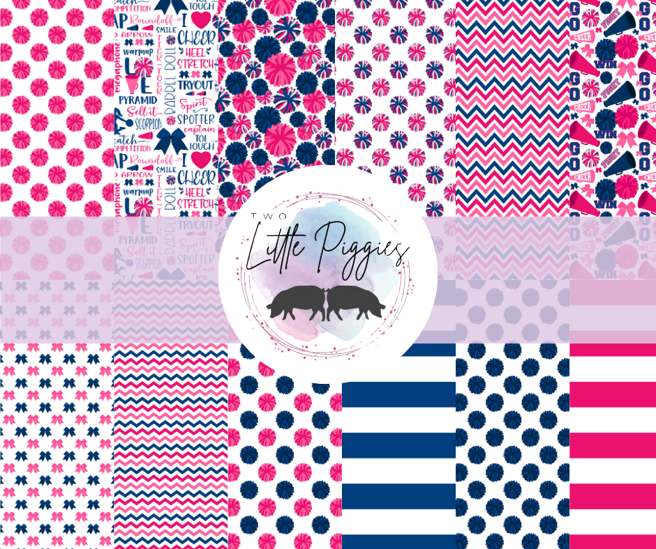 Printed Vinyl - Cheer - Pink and Navy