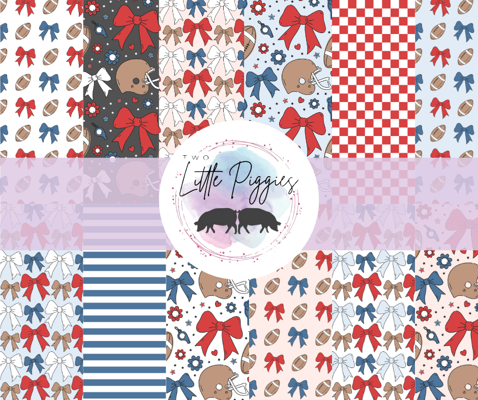 Printed Vinyl - Football and Bows