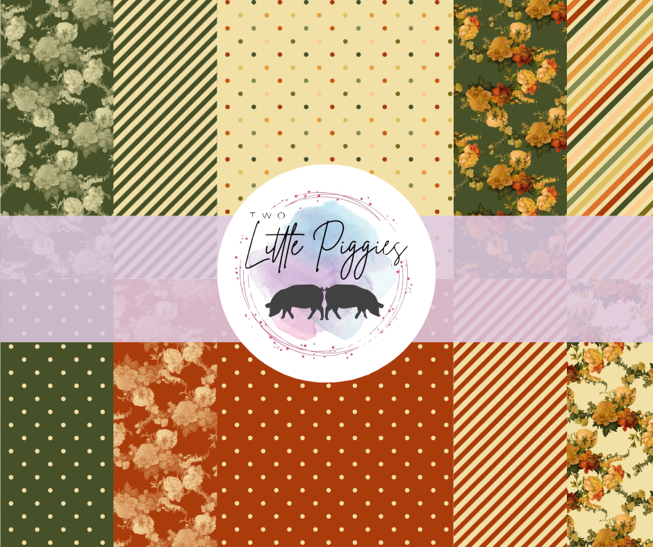 Printed Vinyl - Antique Christmas Flowers