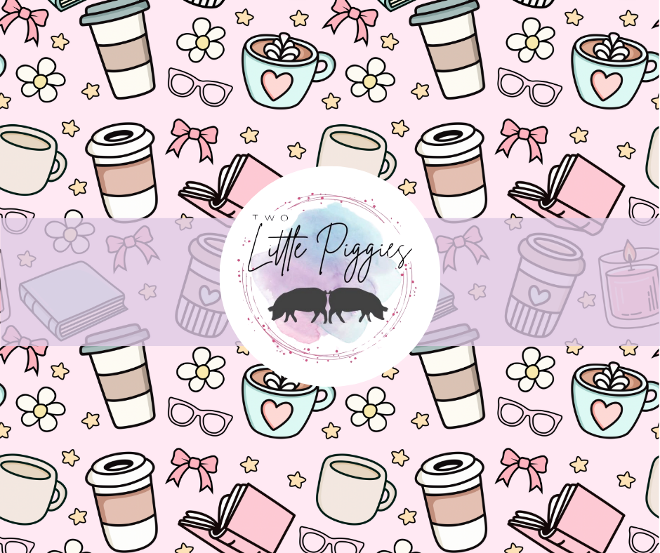 Printed Vinyl - Book and Coffee Girly