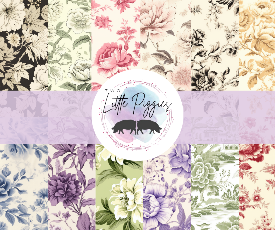 Printed Vinyl - Toile Floral