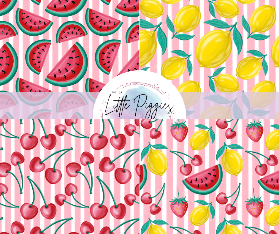 Printed Vinyl - Striped Fruit