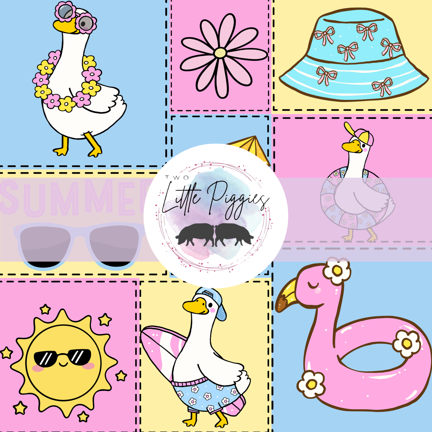 Printed Vinyl - Patchwork - Summer Goose