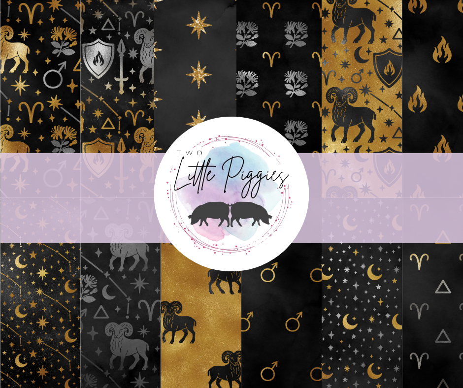 Printed Vinyl - Aries - Black and Gold